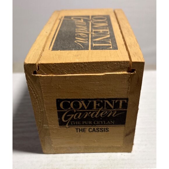 Wooden Tea Box Covent Garden Black Currant BOX ONLY 5 x 3" Decor Top Slide - Picture 6 of 10